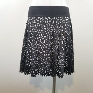 INC Laser-cut Floral Mini Skirt in Black NWT Sz S